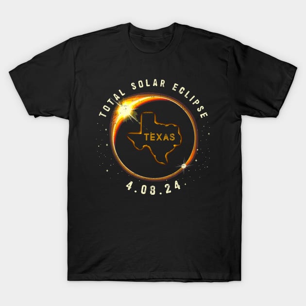 Solar Eclipse 2024 State Texas Total Gift For Men Women T-Shirt by truong-artist-C